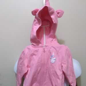 Unicorn baby's sweater with hood.